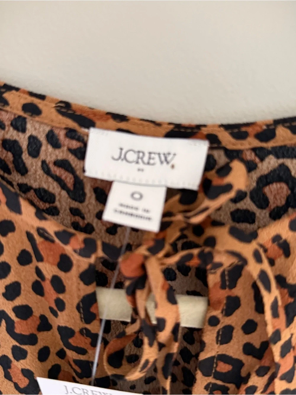 J.Crew Leopard Print Puff Sleeve Peplum Blouse - Size 0 (NWT)